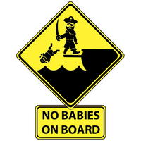 No Babies on Board Sticker with Text